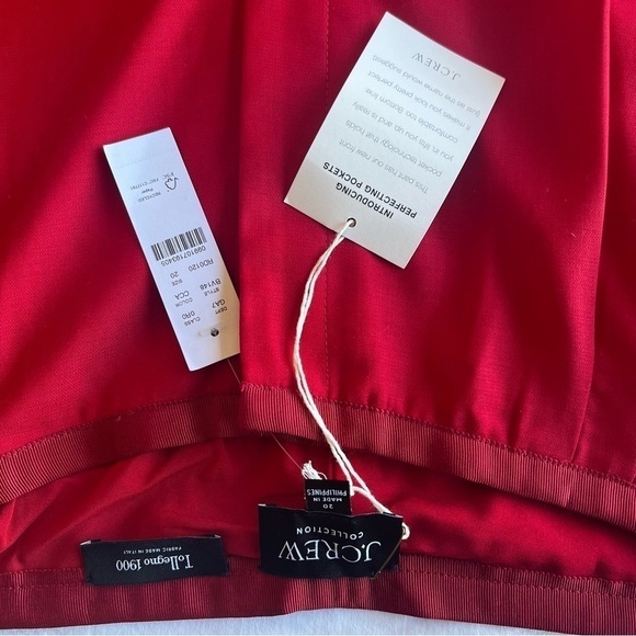 J.Crew Wool Tuxedo Wide-Leg Pleated Limited Edition Pants in Red Color S… - Picture 7 of 16